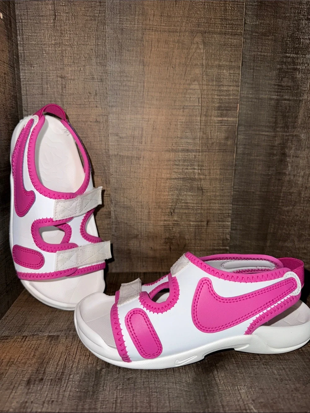 NIKE Kids Pink and White Sports Sandals- size 13C
